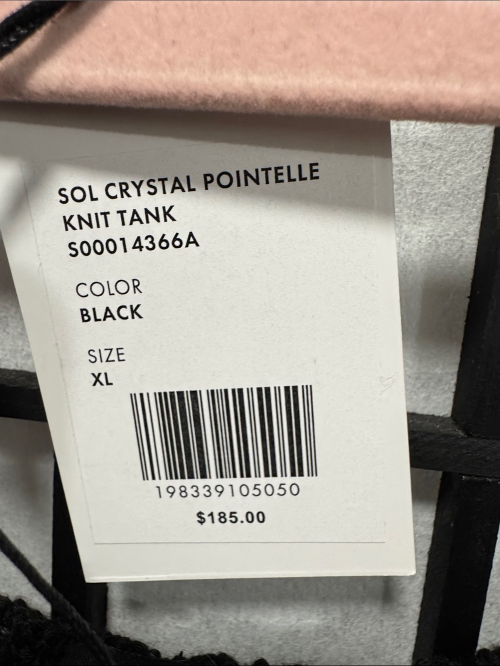 Generation Love Sol Crystal Pointelle Knit Tank in Black, size XL - Picture 4 of 11